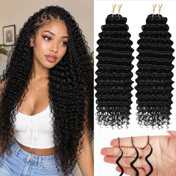 KOLOVVH Other - 14 Inch Deep Wave Miracle Knots Synthetic Crochet Hair 100 Strands